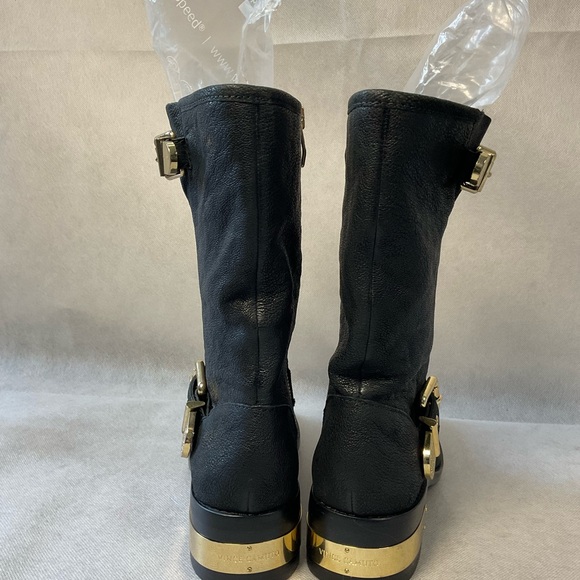 Vince Camuto Winchell Black Leather Women's Moto Boots Size 7.5 - Picture 7 of 16